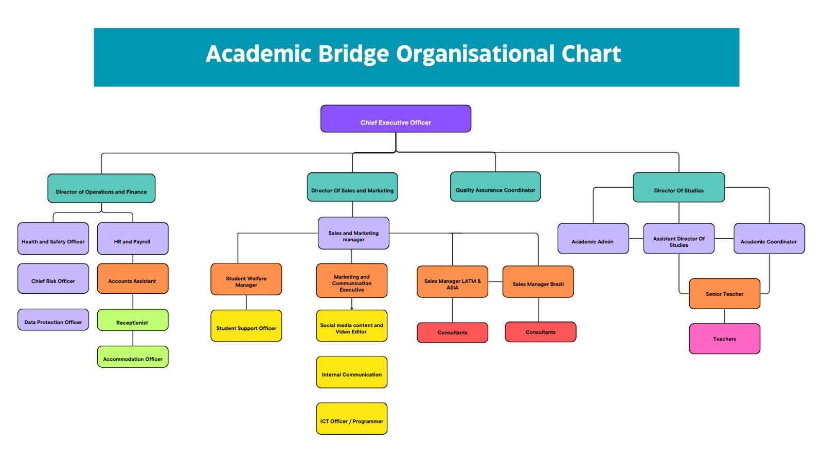 Academic Bridge Organisational Chart